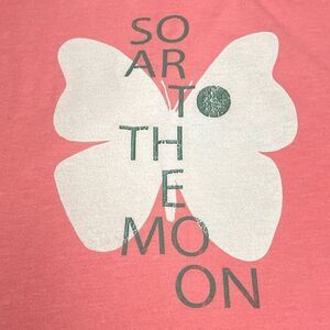GAP Peach Pink Butterfly Moon Graphic Tee